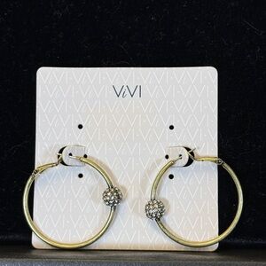 ViVI Gold Hoop Earrings with Silver Accents